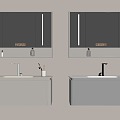 Modern Bathroom Cabinet Hanging Washstand Faucet Mirror Bath Products 3d model