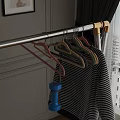 Modern Decorative Ornament Set With Metal Hooks And Colorful Pieces Hanging On Rack