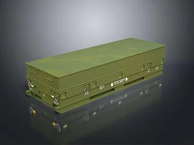 Green Cargo Container With Metal Body Secure Latches And Double Doors 3d model
