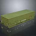 Green Cargo Container With Metal Body Secure Latches And Double Doors 3d model