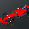 Red Formula Race Car Featuring Streamlined Design Black Wheels And Aerodynamic Rear Wing