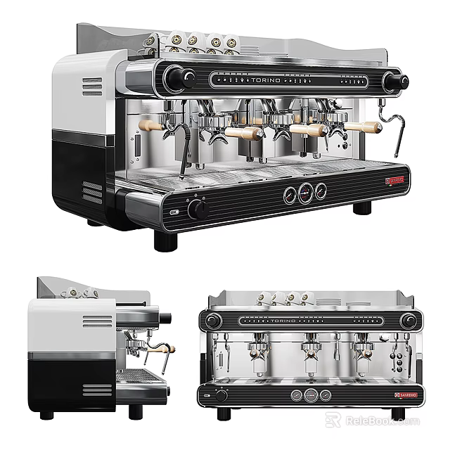 Smart Coffee Machine With Modern Design Stainless Steel And Multiple Brew Heads 3d model 