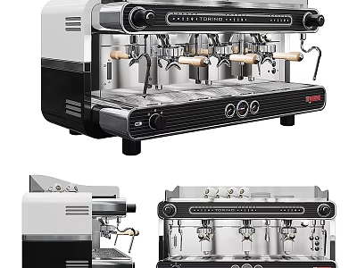 Smart Coffee Machine With Modern Design Stainless Steel And Multiple Brew Heads 3d model
