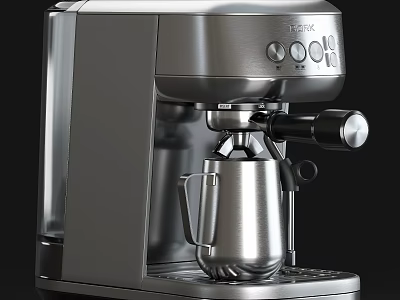 Stainless Steel Tefal Espresso Coffee Machine With Milk Frother And Control Panel 3d model