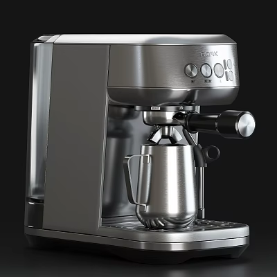 Stainless Steel Tefal Espresso Coffee Machine With Milk Frother And Control Panel 3d model