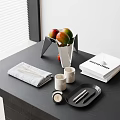 Modern Ornaments Combination Books Fruit Aromatherapy Cup 3d model