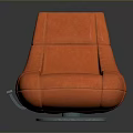Stylish Modern Orange Chair With Curved Design And Transparent Swivel Base