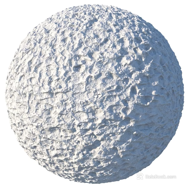 White 3D Sphere Component with Rough Textured Surface and Detailed Structure 3d model 