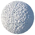 White 3D Sphere Component with Rough Textured Surface and Detailed Structure