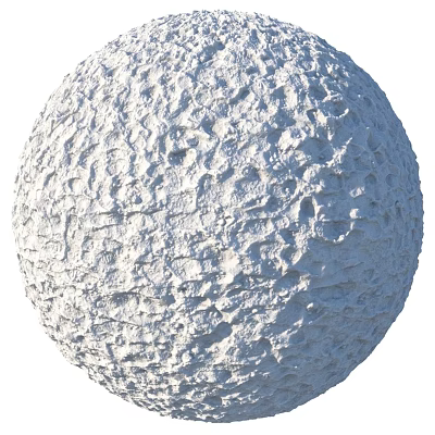White 3D Sphere Component with Rough Textured Surface and Detailed Structure 3d model