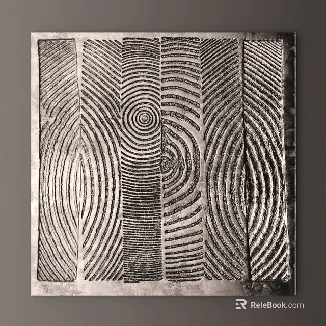 Modern Intricate Textured Fingerprint Pattern Design Metallic Decorative Wall Panel 3d model 