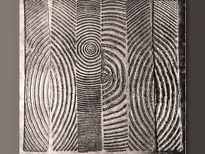 Modern Intricate Textured Fingerprint Pattern Design Metallic Decorative Wall Panel 3d model