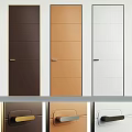 Modern Flush Doors in Dark Brown Beige and White Panel Design for Home Interior