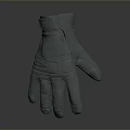 Gray Tactical Protective Gloves With Textured Surface And Functional Design For Outdoor Use 3d model