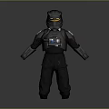 Black Protective Uniform With Helmet Goggles And Chest Equipment For Daily Use