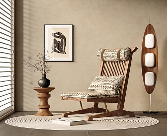 Mid-ancient style leisure chair 3d model