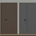 Two Modern Security Doors In Brown And Gray With Lock For Home Interior 3d model