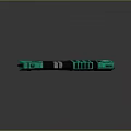 Futuristic Turquoise Weapon with Advanced Structural Design and Modern Components 3d model