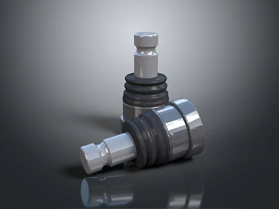 High Quality Hardware Tools Metal Ball Joints Shiny Surface Precision Engineered Industrial Parts 3d model