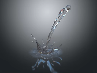 Modern water liquid splash liquid liquid splash splash water droplets 3d model