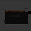 Old Rusty Metal Square Container With Black Handle And Grid Inside Structure