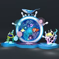 Underwater Theme Exhibition Decorative Installation With Colorful Fish Coral And Shell Decorations
