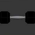 Black Hex Dumbbell With Silver Metal Bar For Home Fitness Training