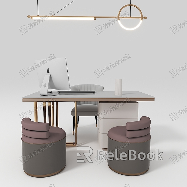 Desk and chair combination model