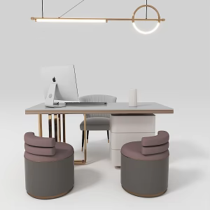 Desk and chair combination 3d model