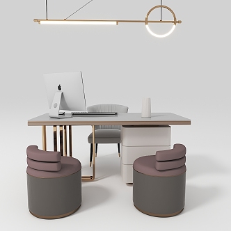 Desk and chair combination 3d model