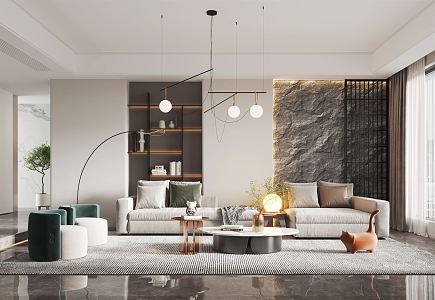 modern living room 3d model