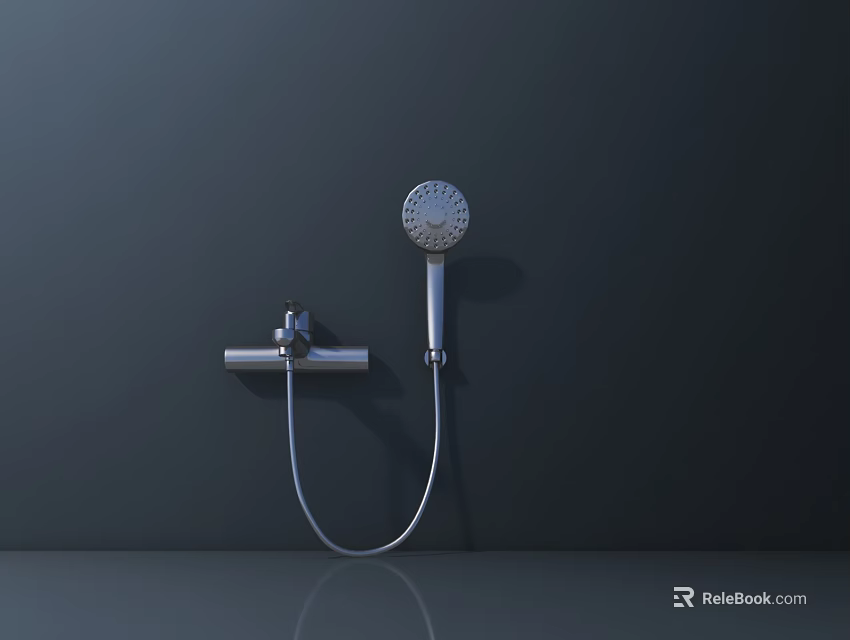 Modern Wall Mounted Shower Head With Handheld Function And Metal Finish Design 3d model 