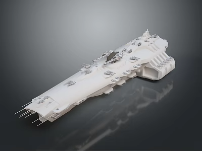 Detailed White Aerospace Model Of Cosmic Spacecraft With Structural Parts 3d model