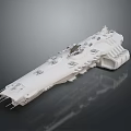 Detailed White Aerospace Model Of Cosmic Spacecraft With Structural Parts