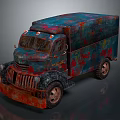 Vintage Rusty Delivery Truck With Colorful Graffiti And Weathered Exterior