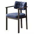 Modern Wooden Chair With Armrests Light Colored Padded Seat And Backrest