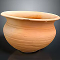 Handmade Terracotta Clay Pot With Carved Patterns And Wide Mouth Design