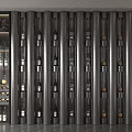 Modern Luxury Wine Cabinet Design With Multiple Shelves Displaying Wine Bottles