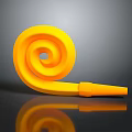 Unique Yellow Spiral Shaped Furniture Decorative Component With Smooth Cylindrical End Design