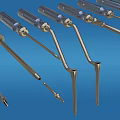 Medical Instruments With Transparent Handles And Metal Tips In Various Shapes