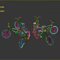 Colorful BMX Bicycles Collection With Various Bright Colored Frames And Wheels