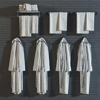 Modern Bathrobe Mao Zedong Towel Combination 3d model