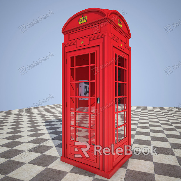 European Phone Booth Sent to Red Phone Booth model