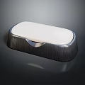 Modern Bathroom Soap Dish With Brushed Metal Base And White Smooth Top