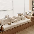 Cozy Bay Window Interior Design With Soft Cushions Pillows Books And Decorative Lamp