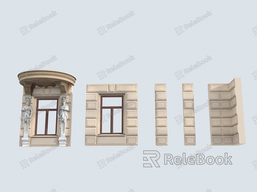 European style column Roman column simple European wall window combination model