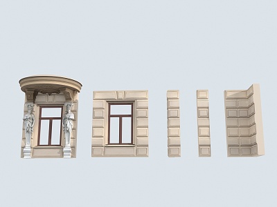 European style column Roman column simple European wall window combination model