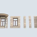 European style column Roman column simple European wall window combination 3d model