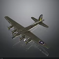 Historic Four Engine Aircraft Scale Model Supporting Early Space Exploration Cosmic Missions