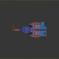 Commercial Oil Pump Jack Equipment With Red And Blue Rotating Arm And Stand